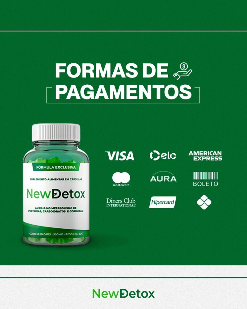 Com o suplemento alimentar em cápsulas New Detox, você potencializará ainda mais os resultados desejados. E o melhor: é 100% natural. Adquira agora mesmo o seu!